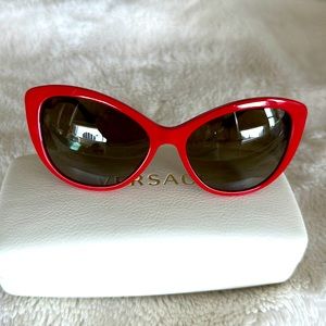 Like new Versace red cat eye sunglasses